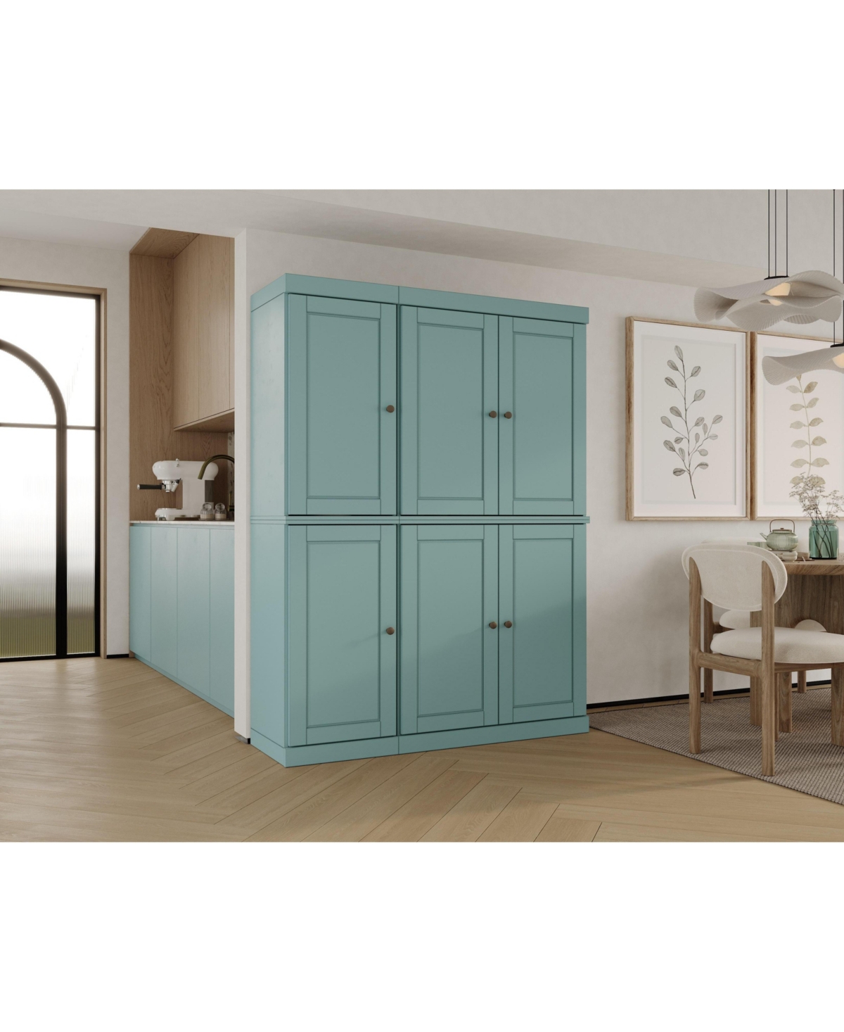 Palace Imports 100% Solid Wood 48.5" Pantry Cabinet with Raised Panel Doors & Adjustable Shelves