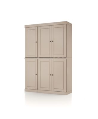 100% Solid Wood Tall Kitchen Pantry Cabinet with Raised Panel Doors