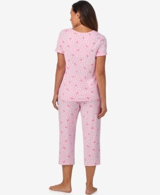 Women's Short Sleeve Cropped Pj Set