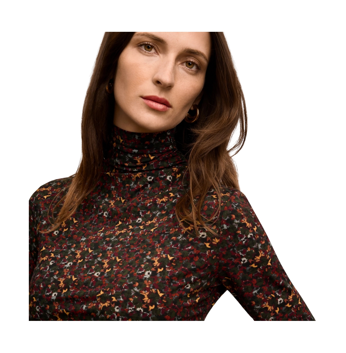 M.m.LaFleur Women's Jax Turtleneck Tee - Printed Jersey