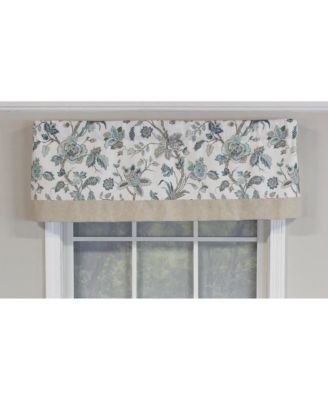 Gianna Banded Valance Spa. 3" Rod Pocket, Contrast bottom banding. 50"W x 16"L