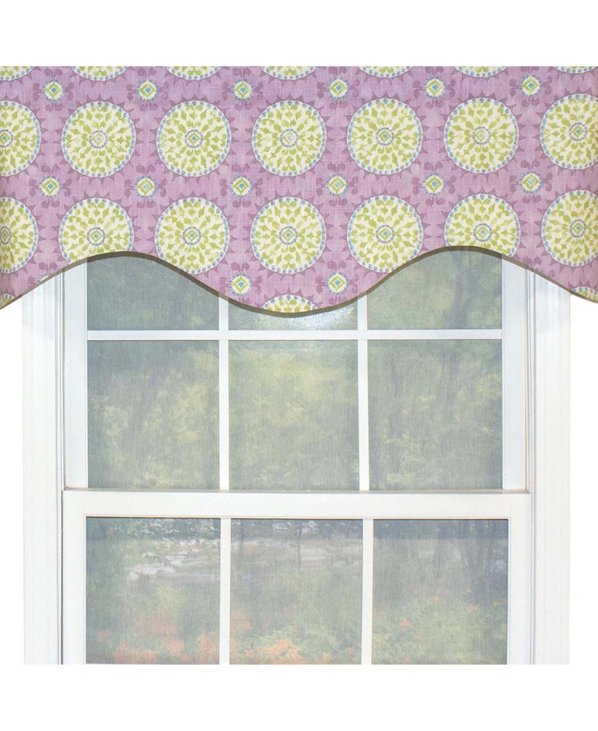 Rlf Home Canne Cornice 100% Cotton with Fully Lined 3" Rod Pocket Valnance for Windows 50" x 17" Heather