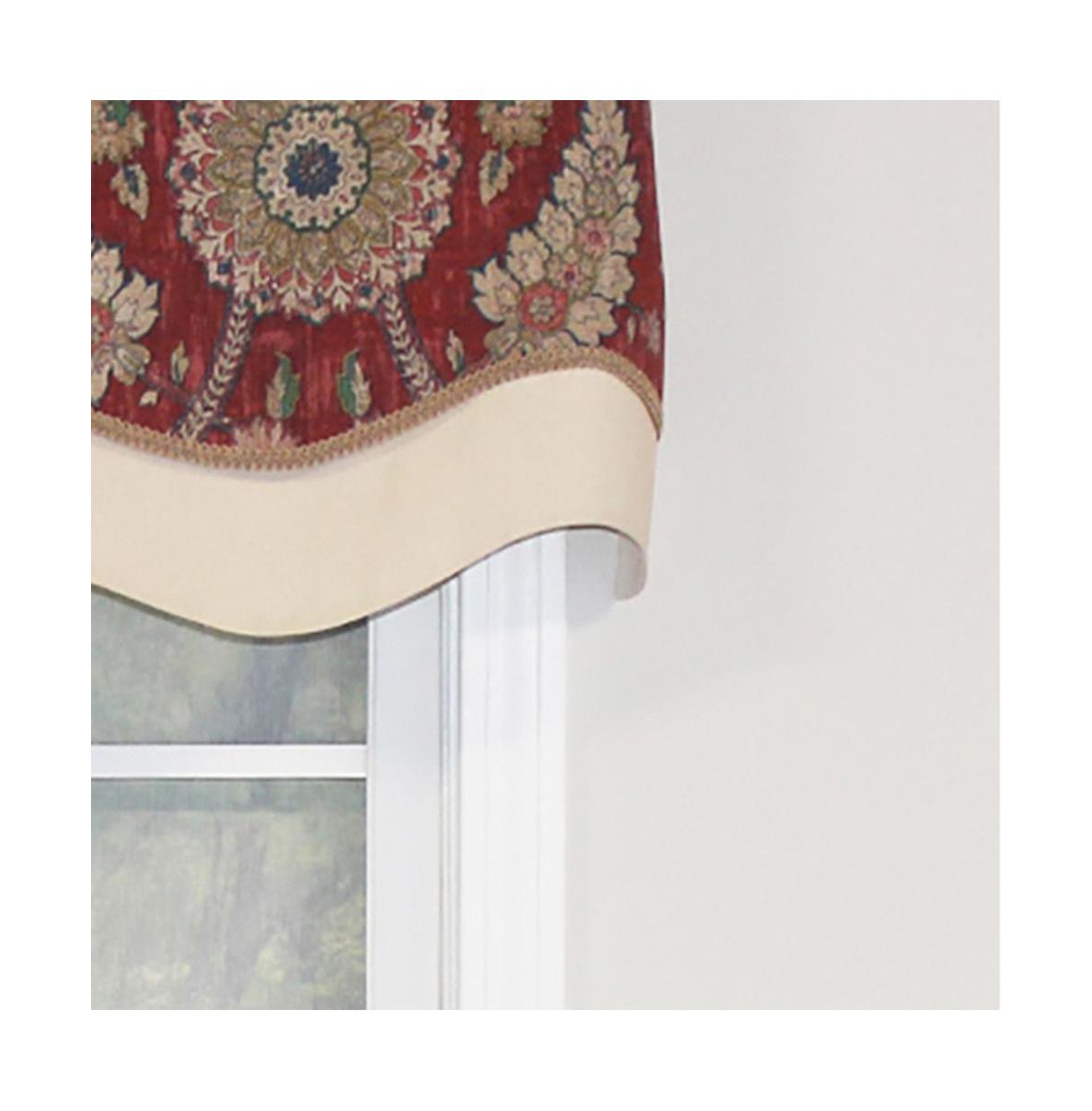 Rlf Home Wakeshire Glory Valance Indigo. 3" Rod Pocket, Layered, Trimmed. 50"W X 16"L