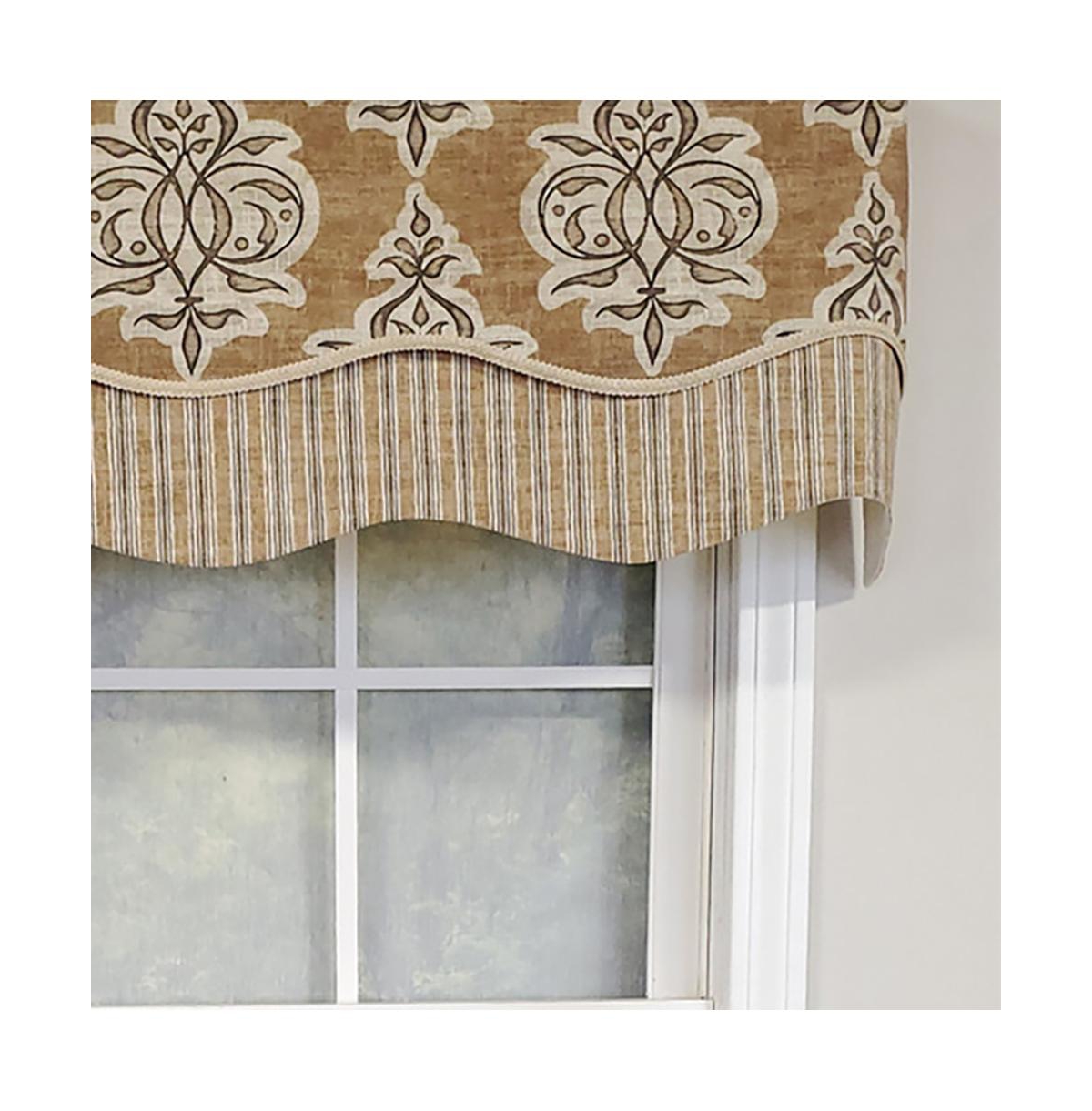 Rlf Home Luxurious Modern Design Classic Jenna Glory Style Window Valance 50" x 16" Pear