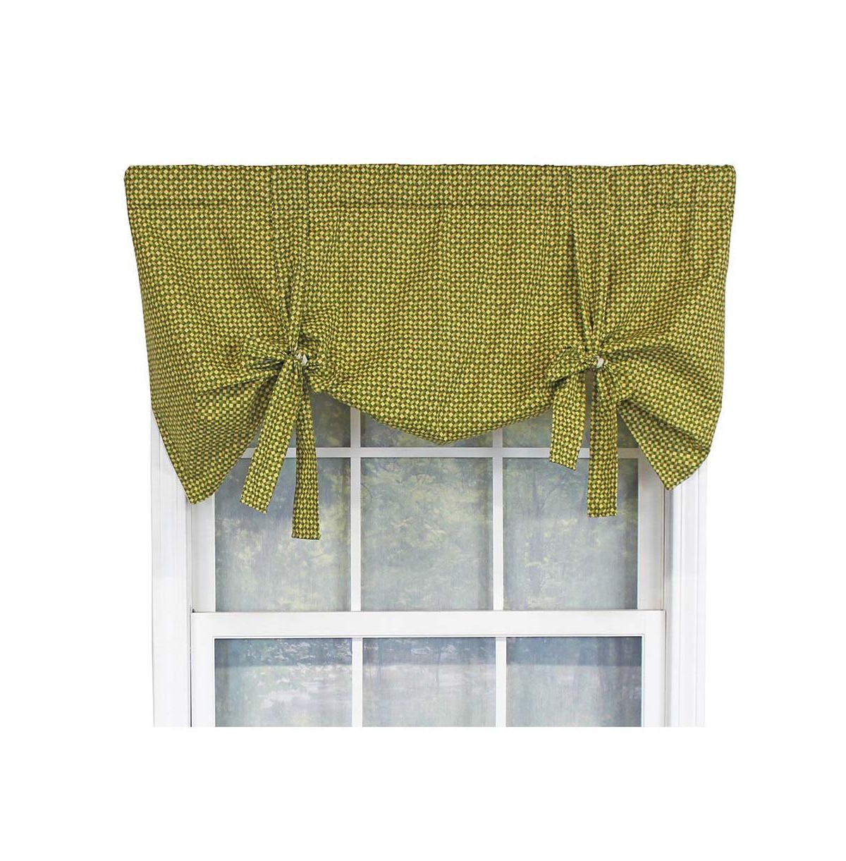 Rlf Home Cabana Trellis Tie-Up Bold Color and Design Window Valance 3" Rod Pocket 50" x 25" Kiwi Green