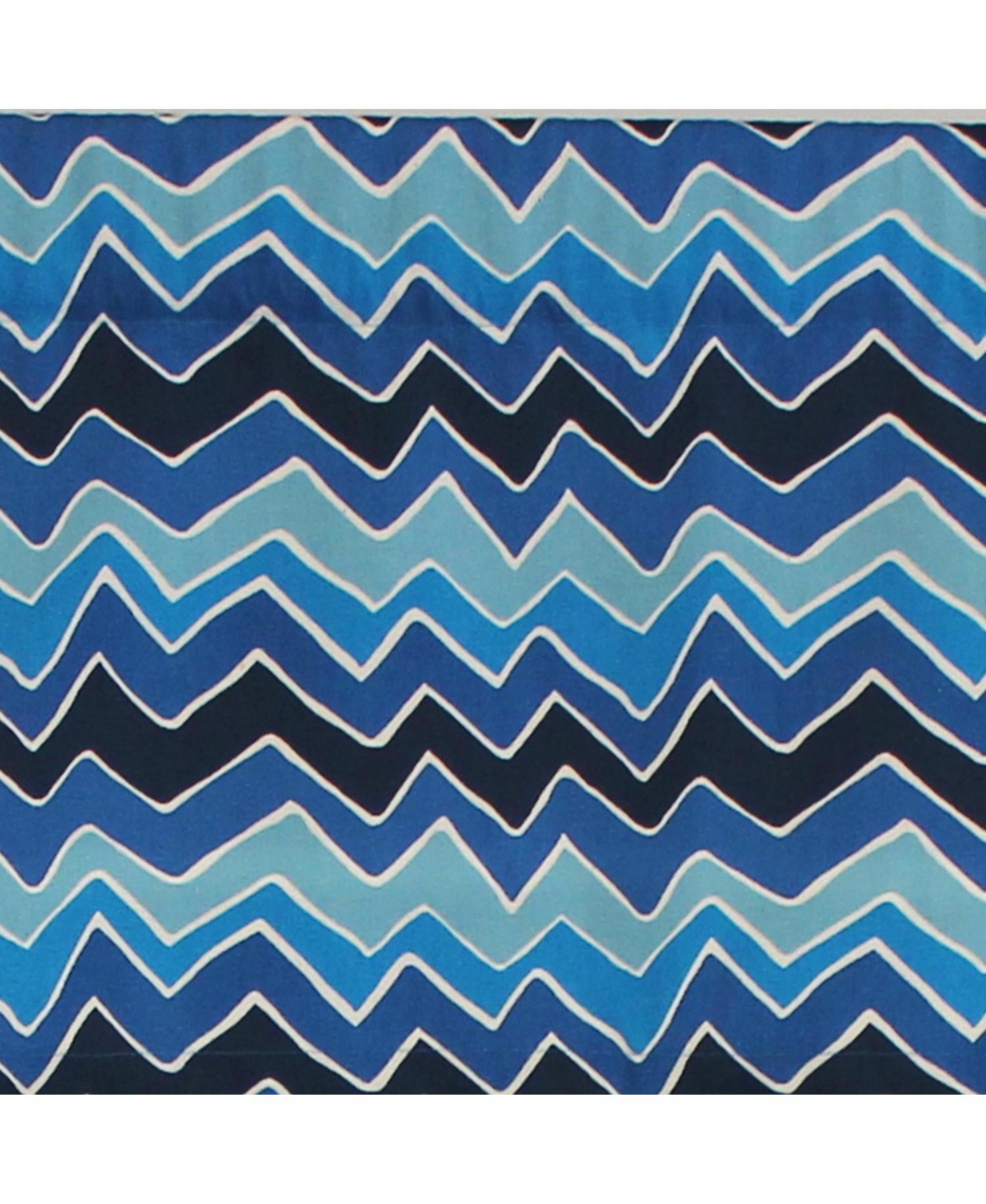 Rlf Home See Saw Tailored 100% Cotton with Fully Lined 3" Rod Pocket Valnance for Windows 50" x 14" Blue