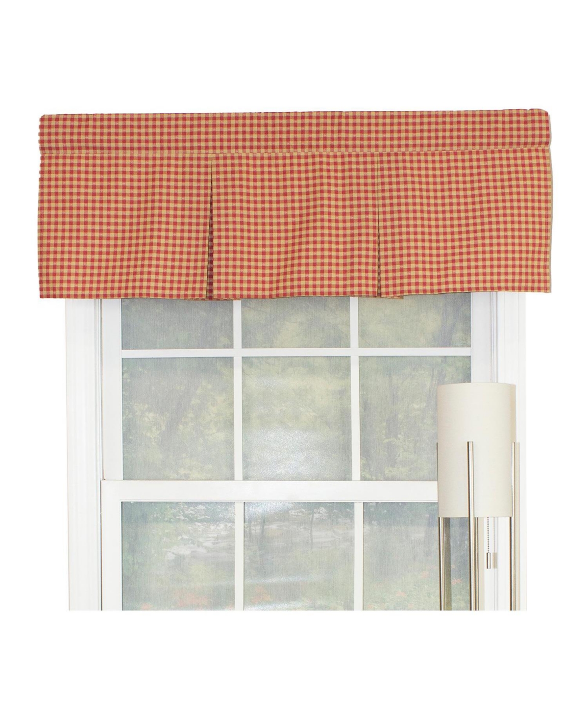 Rlf Home Le Fleur Pleated 100% Cotton with Fully Lined 3" Rod Pocket Valnance for Windows 42" x 15" Coral