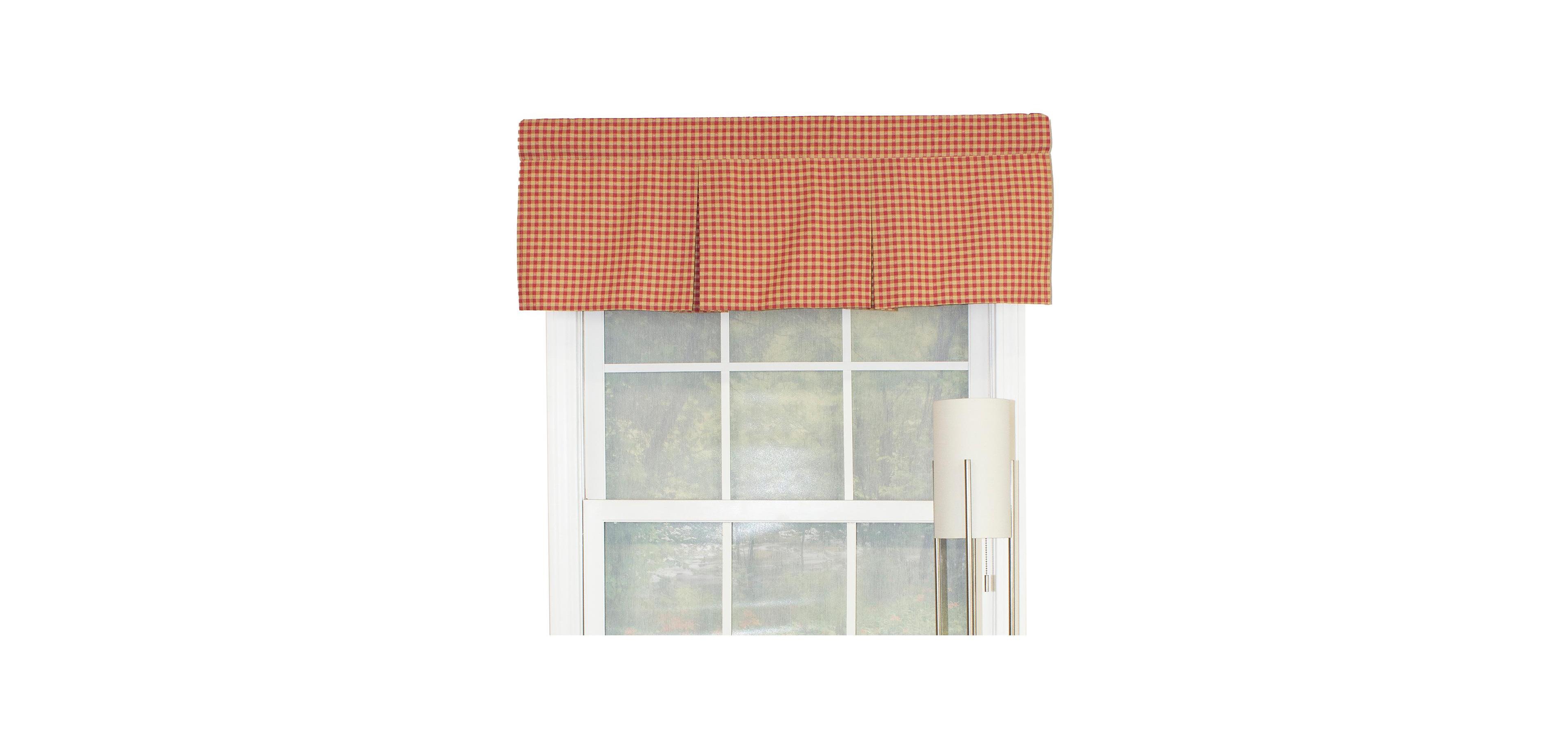 Rlf Home Le Fleur Pleated 100% Cotton with Fully Lined 3" Rod Pocket Valnance for Windows 42" x 15" Coral