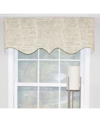 Cursive Regal 100% Cotton with Fully Lined 3" Rod Pocket Valnance for Windows 50" x 17" Putty
