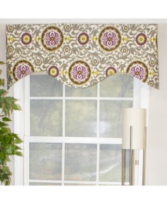 Celestial Cornice 100% Cotton with Fully Lined 3" Rod Pocket Valnance for Windows 50" x 17" Sterling