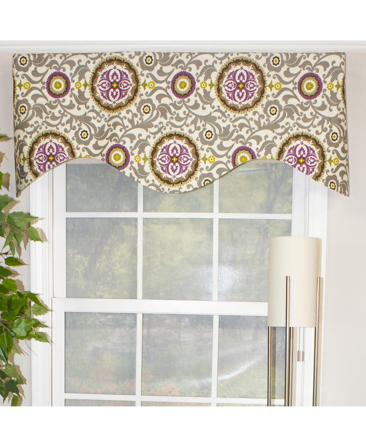 Rlf Home Celestial Cornice 100% Cotton with Fully Lined 3" Rod Pocket Valnance for Windows 50" x 17" Sterling