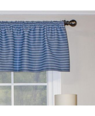Serpentine Tailored 100% Cotton with Fully Lined 3" Rod Pocket Valnance for Windows 50" x 14" Sky