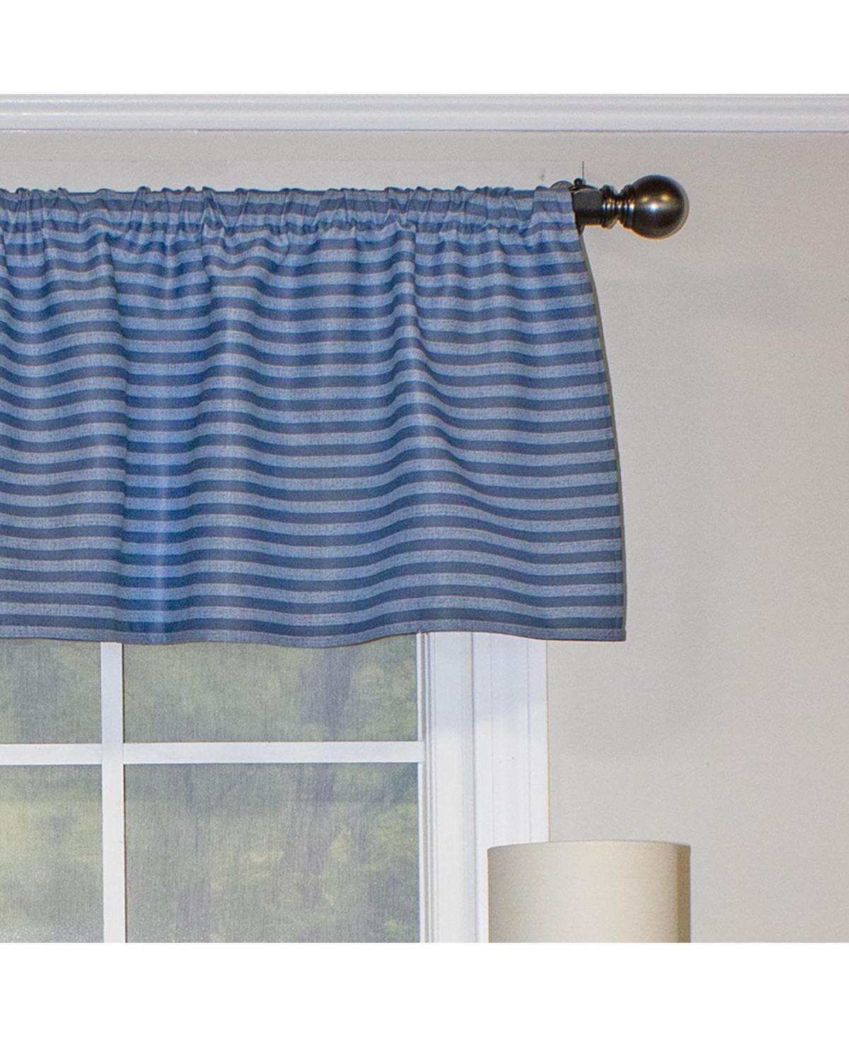 Rlf Home Serpentine Tailored 100% Cotton with Fully Lined 3" Rod Pocket Valnance for Windows 50" x 14" Sky