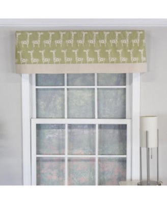 Girafee Banded 100% Cotton with Fully Lined 3" Rod Pocket Valnance for Windows 50" x 15" Fern