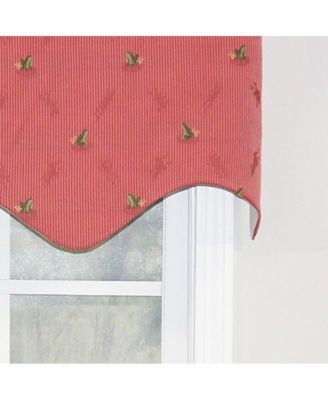 Ribbit Regal Camelia Style 3" Rod Pocket Valance 50" x 17" Red by RLF Home