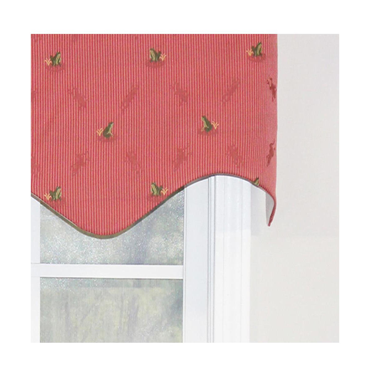 Ribbit Regal Camelia Style 3" Rod Pocket Valance 50" x 17" Red by Rlf Home
