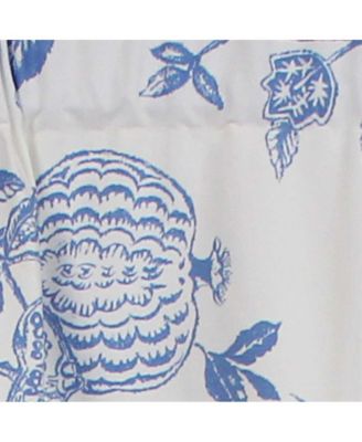 Natalie Bell Floral Print Extra Wide Window Treatment Valance 3" Rod Pocket 65" x 16" Cyan Blue