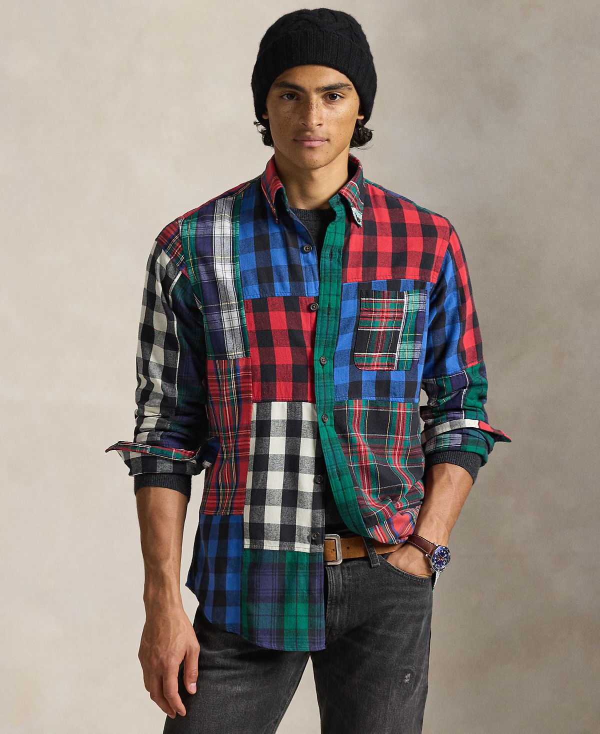 Мужская рубашка поло на пуговицах