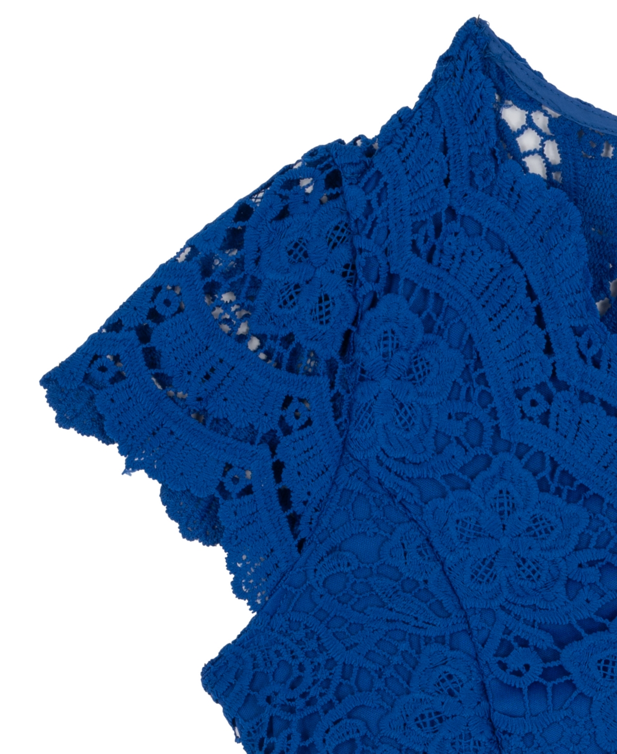 Rare Editions Girls 7-16 Lace and Scuba Crepe Skater Short-Sleeve Dress