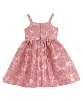 Girls' 2T-6X Sleeveless Metallic Brocade Dress