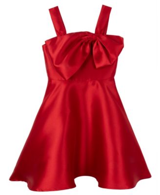 Rare Editions - Girls 7-16 Asymmetrical Bow Sleeveless Mikado Dress
