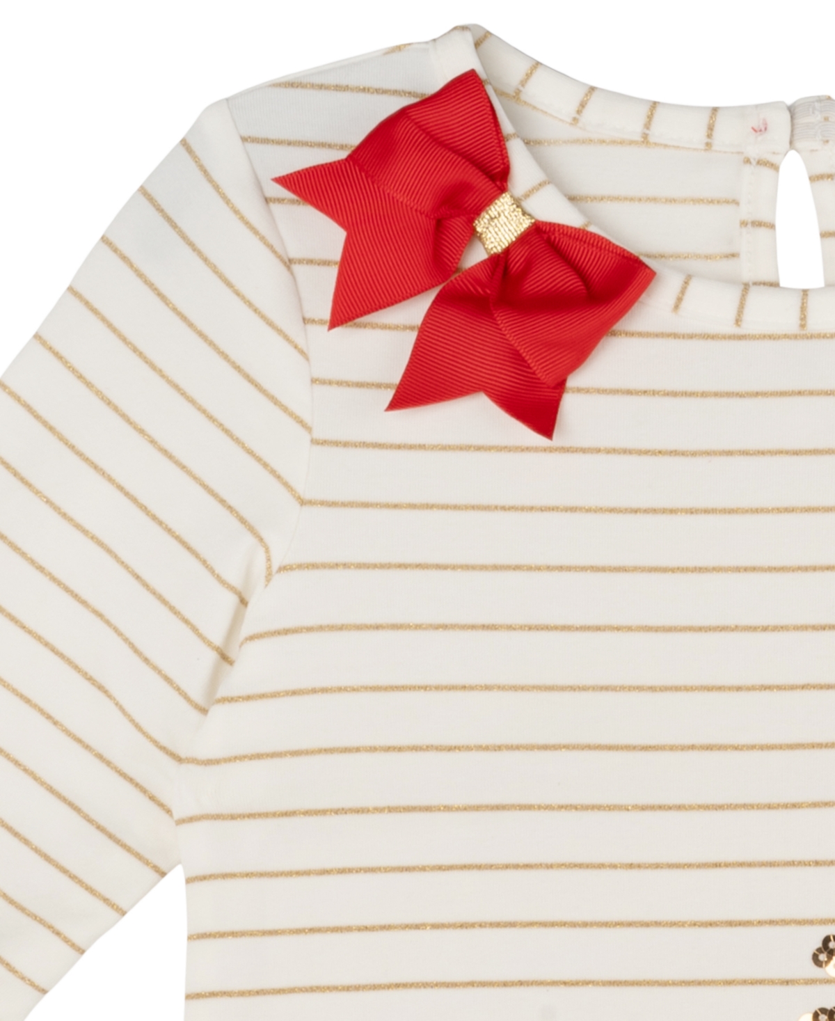 Rare Editions Girls 2T-6X Round Neck Sequin Striped Dress