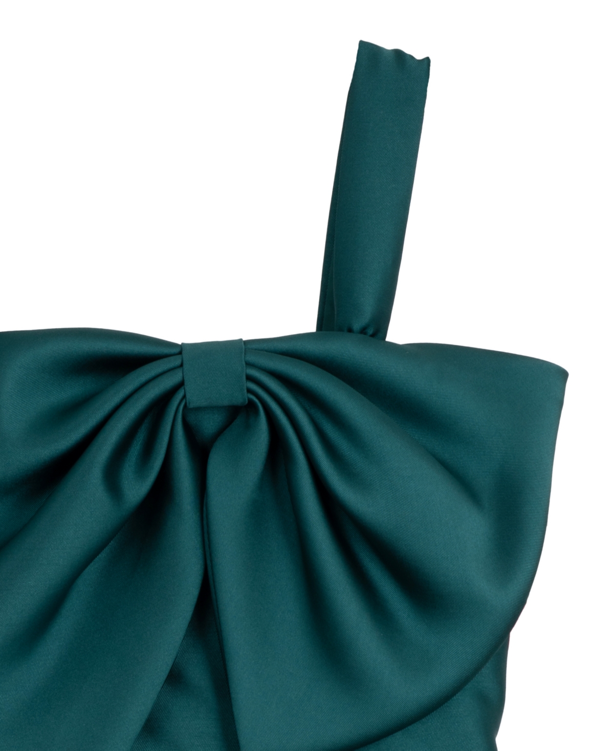 Rare Editions Girls 7-16 Asymmetrical Bow Sleeveless Mikado Dress In Green