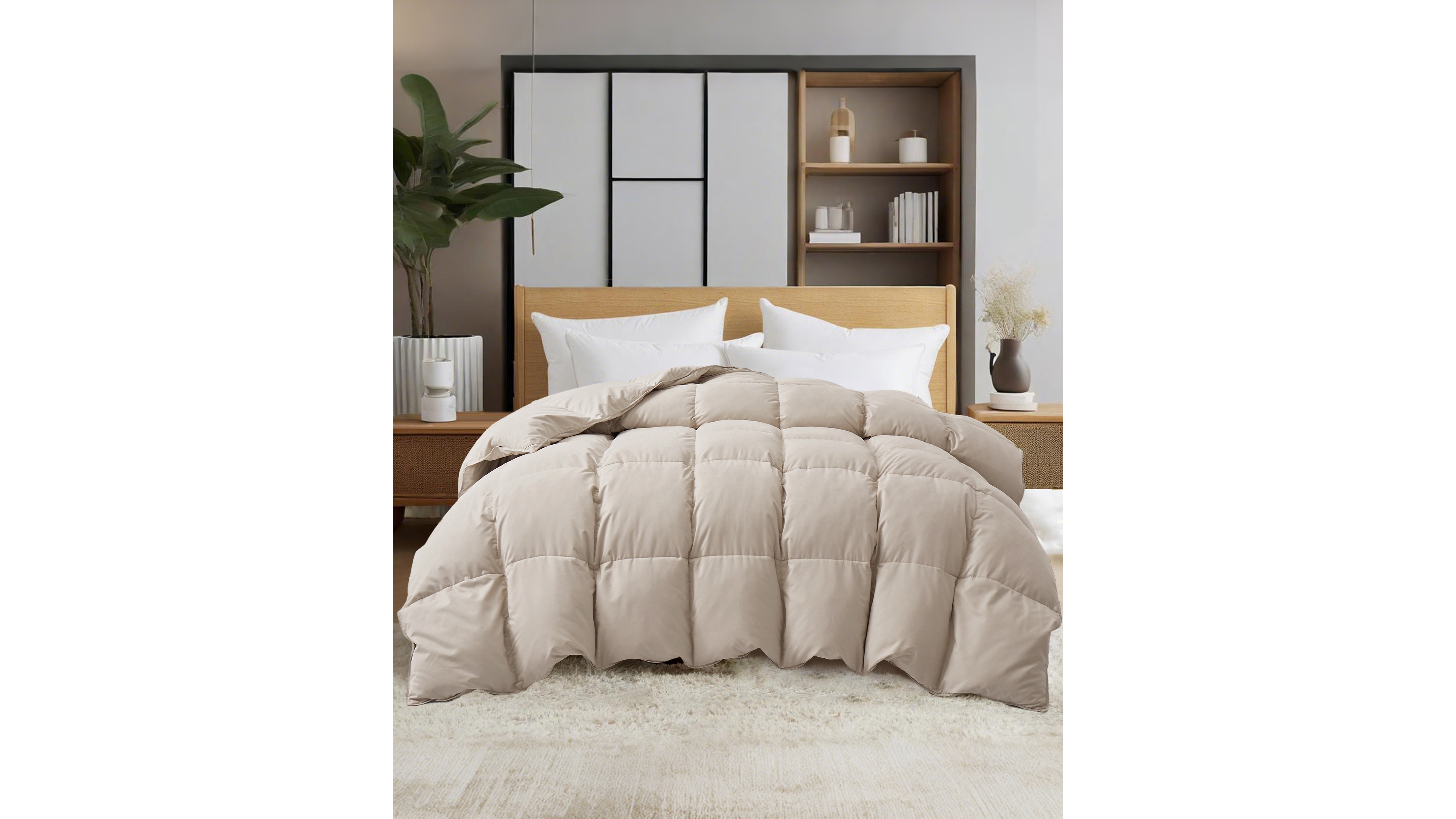 Unikome Heavyweight Goose Down Fiber Comforter, California King