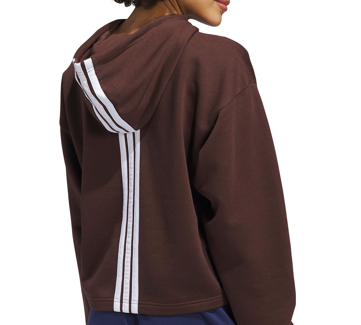Adidas Originals Adidas Crop Fleece Hoodie In Brown
