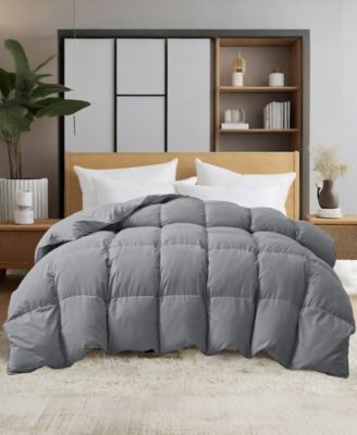 Heavyweight Goose Down Fiber Comforter, Full/Queen