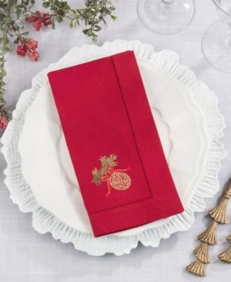 Embr'D Ornament Hemstitch Napkin, Set of 6