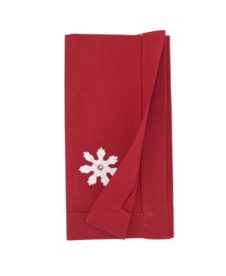 Embr'D Snowflake Hemstitch Napkin, Set of 6