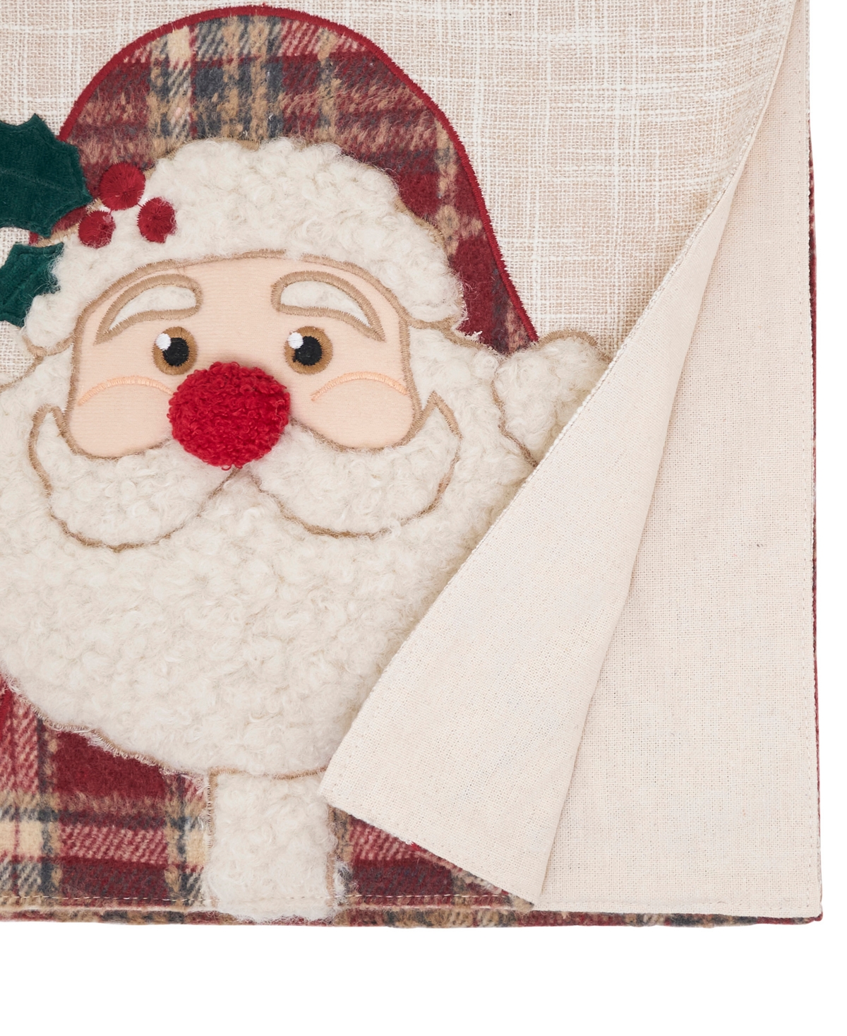 Saro Lifestyle Plaid Santa Table Runner, 13" x 72"
