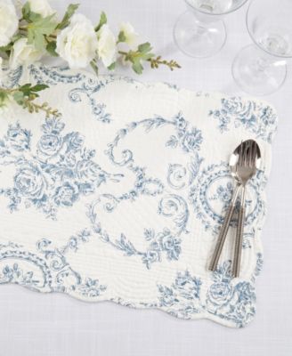 Quilted Toile Floral Placemat, Set of 4