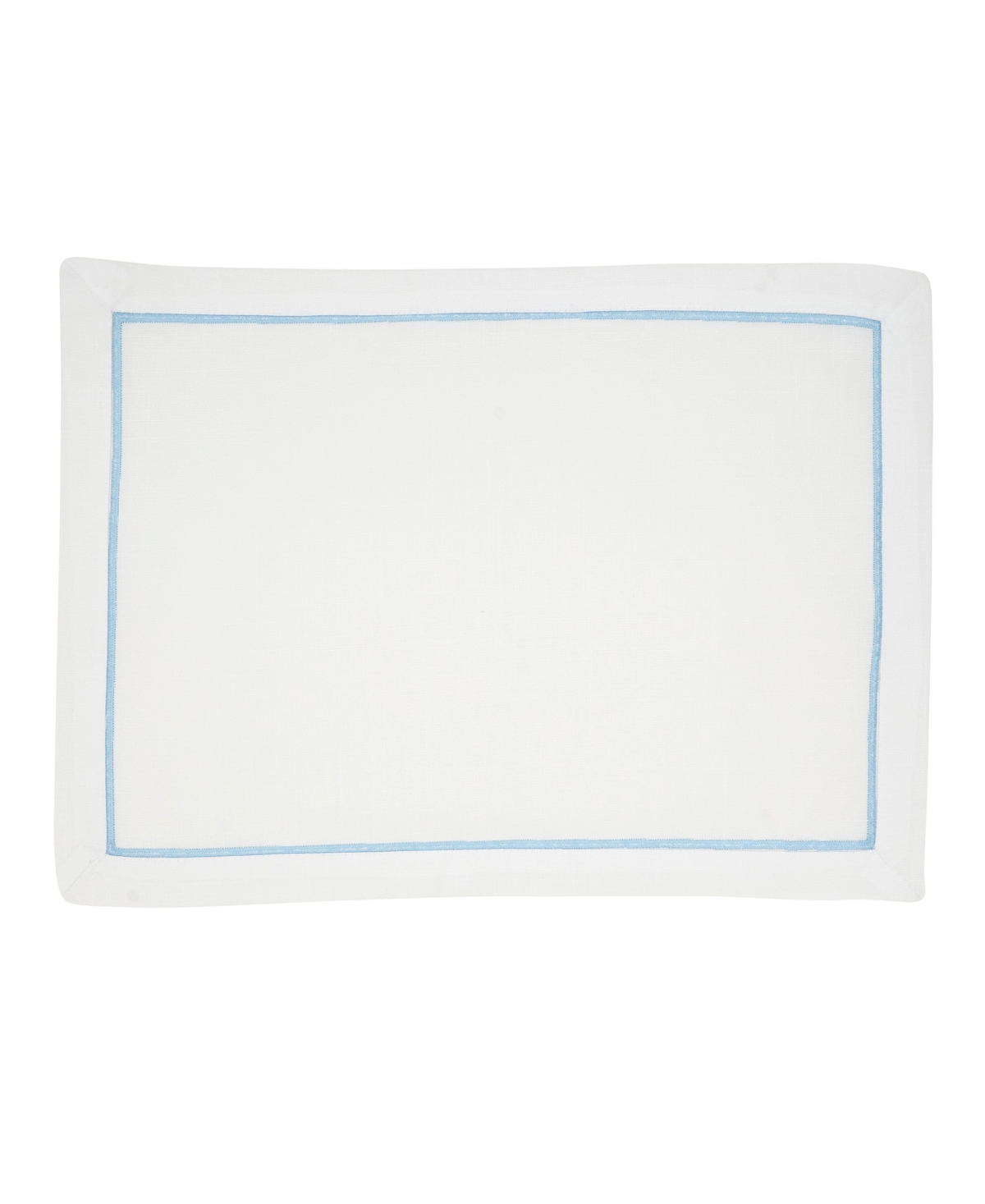 Saro Lifestyle Embroidered Line Design Placemat, Set Of 4 In Blue