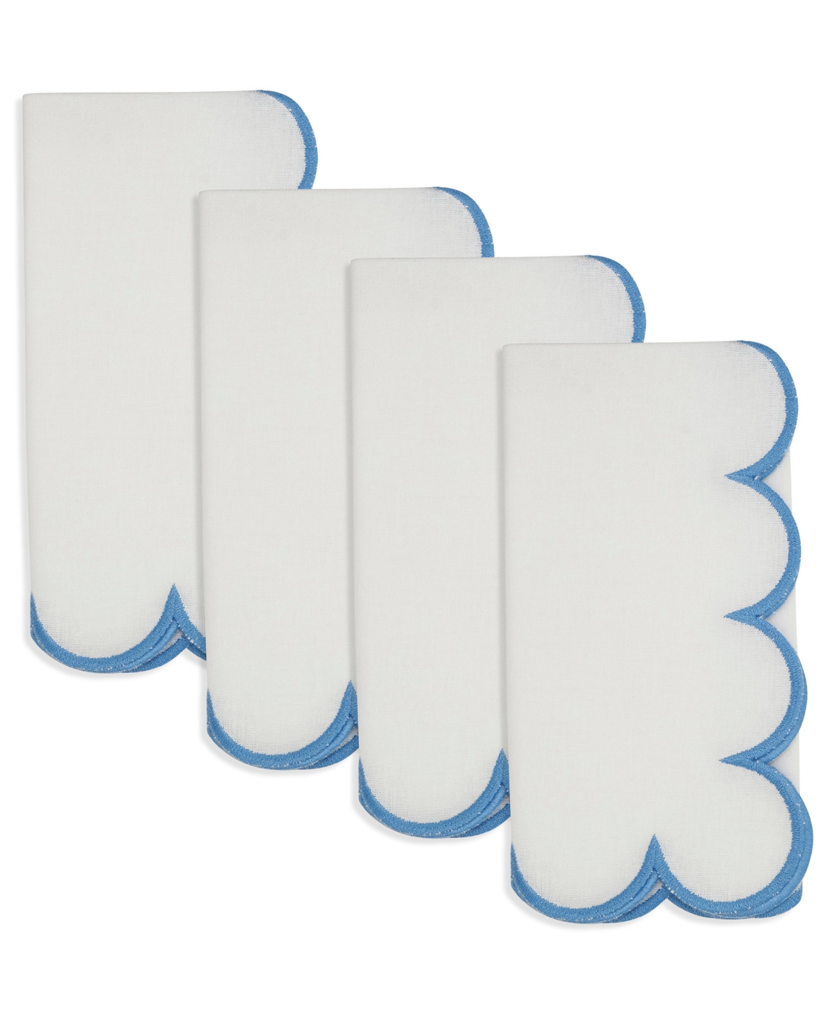 Saro Lifestyle Scalloped Hem Napkin, Set Of 4 In Blue
