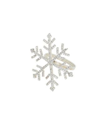 Beaded Snowflake Napkin Ring, Set of 4