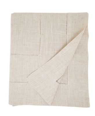 Linen Blend Toscana Double Hemstitched Tablecloth, 65" x 160"