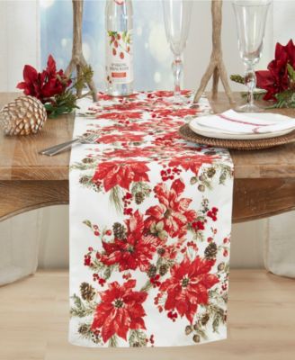 Poinsettia Table Runner, 16" x 72"