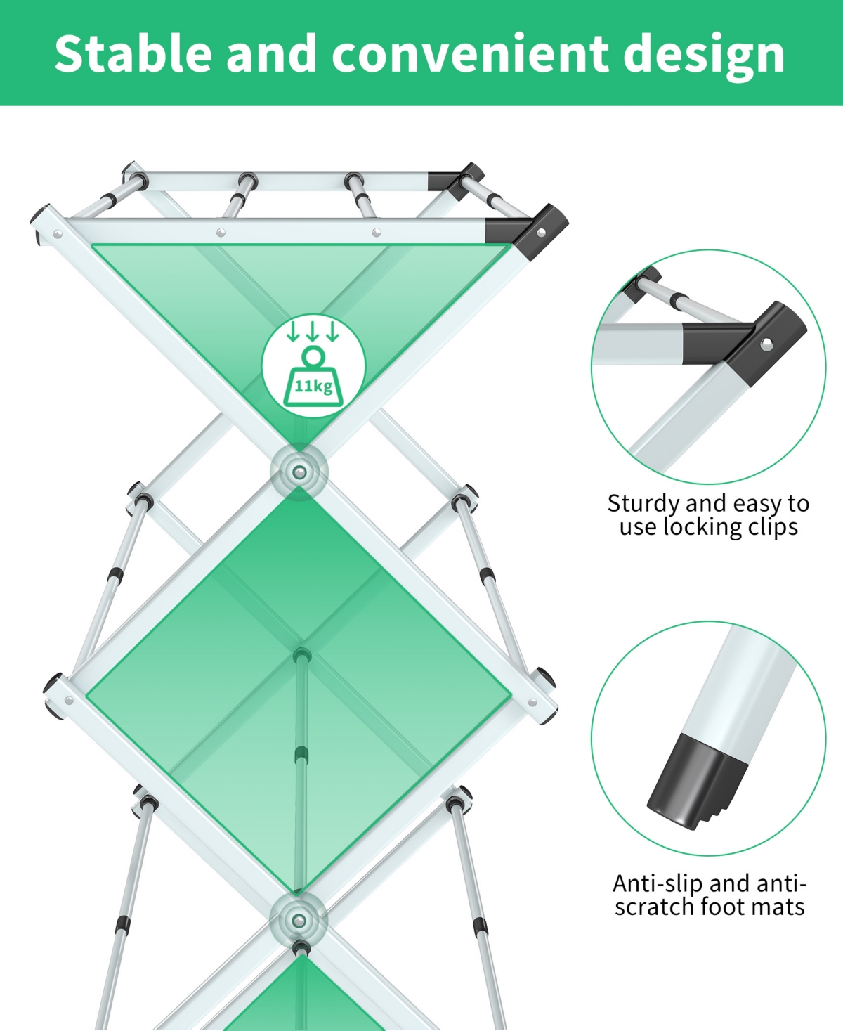 Givimo White Folding Metal Drying Rack