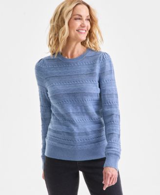 Women's Pointelle Crewneck Sweater, Macy's Exclusive