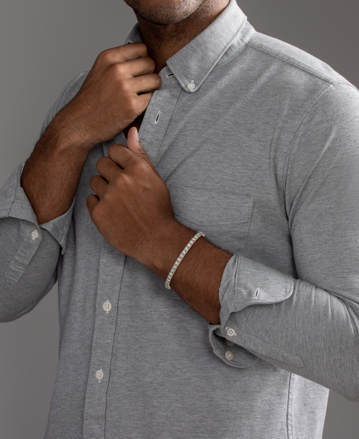 Esquire Men's Jewelry Lab-Grown Diamond (2 ct. t.w.) Bracelet in Yellow Rhodium Plated Sterling Silver