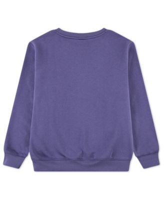 Girls' 7-16 Fleece Crewneck with Ribbed Trim Sweatshirt
