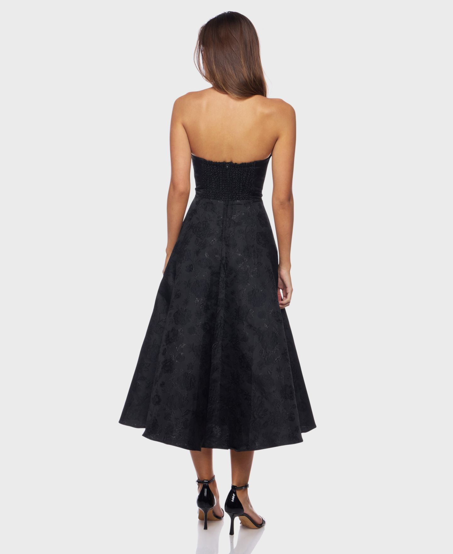 Женское платье Alex & Sophia Juniors' Strapless Corset Midi, цвет: Чёрный — фото 3
