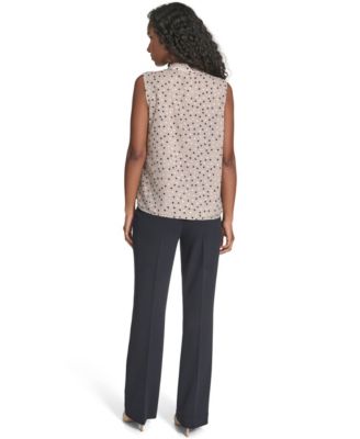 Women's Textured Tie Neck Top