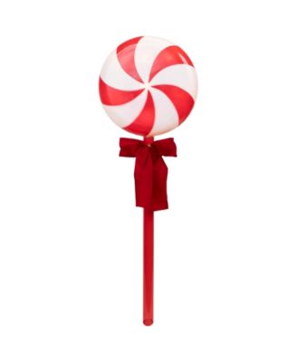 Lighted Peppermint Candy Christmas Outdoor Pathway Markers, Set of 3