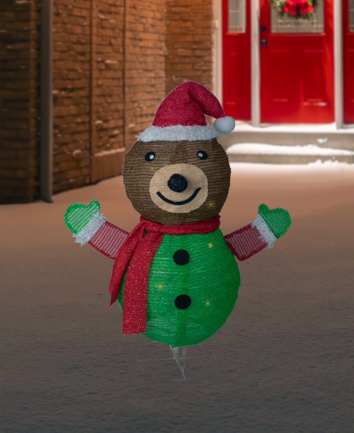Northlight 25" Pop-up Bear Wearing Santa Hat Outdoor Christmas Decoration In Multi