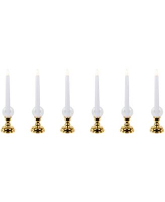 Single Light Window Candles with Remote and Timer, Set of 6