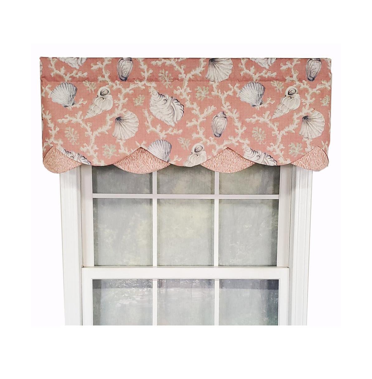 Rlf Home Luxurious Modern Design Classic Windamar Petticoat Style Window Valance 50" x 15" Coral