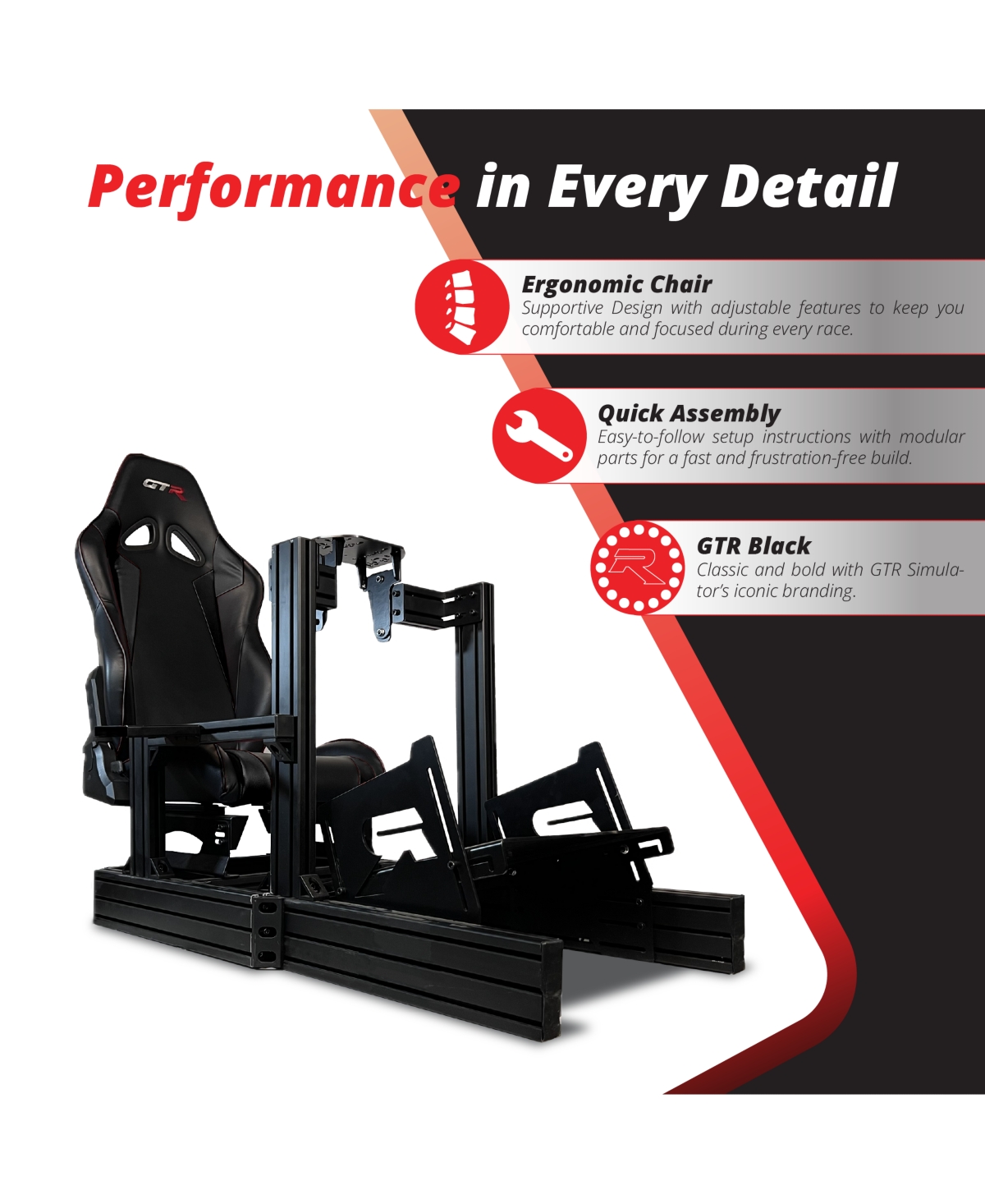 Gtr Simulator Gta Revolution Racing Cockpit | Adjustable Sim Rig with Majestic Leatherette Seat Direct Drive Compatible Modular Design Works wit